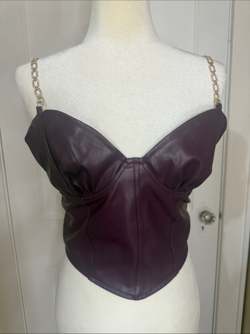 Windsor Plum Faux Leather Camisole